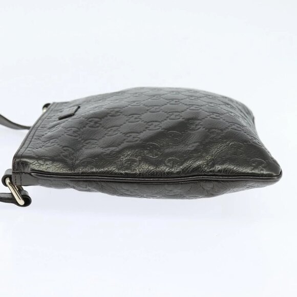 GUCCI Guccissima GG Canvas Shoulder Bag Leather Gray Gold 201538 Auth 147723 - Picture 6 of 16